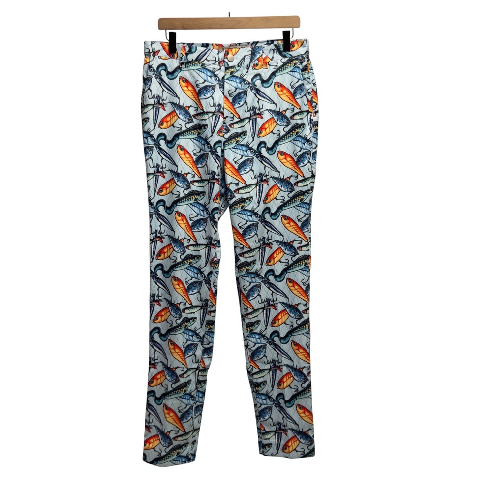 Loudmouth Mens Size 32 (32.5" Inseam) Heritage Off The Hook Fish Golf Pants euc
